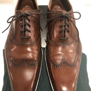 Elegant Brown Leather Men's Oxfords